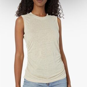 100% lien Club Monaco Sleeveless Cream Top